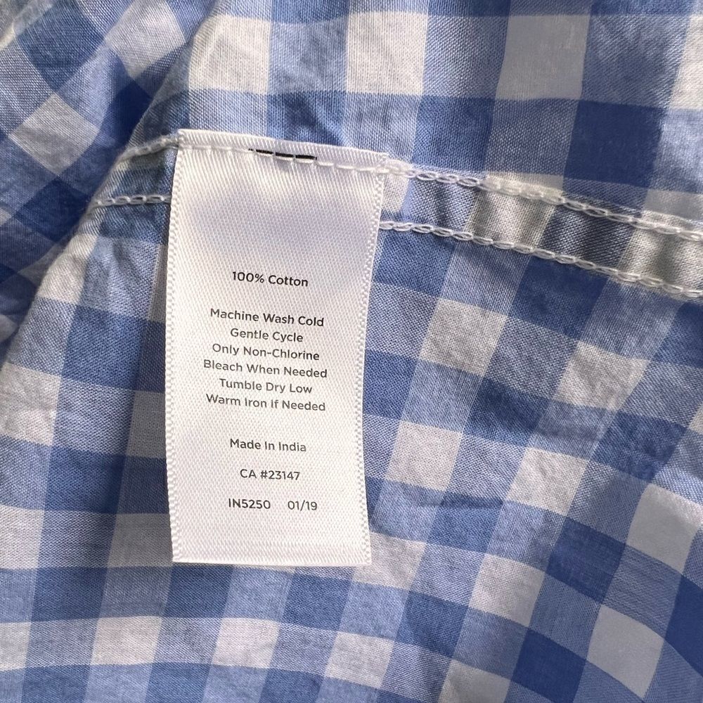 Talbots blue gingham button down - Picture 4 of 5